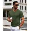 imageMAGCOMSEN Mens Henley Short Sleeve Shirt Cotton Lightweight 3 Button Tops Vintage Casual Summer TShirt Soft FashionArmy Green Heather