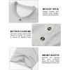 imageMAGCOMSEN Mens Henley Short Sleeve Shirt Cotton Lightweight 3 Button Tops Vintage Casual Summer TShirt Soft FashionBeige Heather