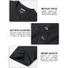 imageMAGCOMSEN Mens Henley Short Sleeve Shirt Cotton Lightweight 3 Button Tops Vintage Casual Summer TShirt Soft FashionBlack