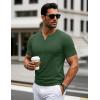 imageMAGCOMSEN Mens Henley Short Sleeve Shirt Cotton Lightweight 3 Button Tops Vintage Casual Summer TShirt Soft FashionDark Green Heather