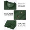imageMAGCOMSEN Mens Henley Short Sleeve Shirt Cotton Lightweight 3 Button Tops Vintage Casual Summer TShirt Soft FashionDark Green Heather