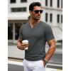 imageMAGCOMSEN Mens Henley Short Sleeve Shirt Cotton Lightweight 3 Button Tops Vintage Casual Summer TShirt Soft FashionDark Grey Heather