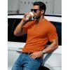 imageMAGCOMSEN Mens Henley Short Sleeve Shirt Cotton Lightweight 3 Button Tops Vintage Casual Summer TShirt Soft FashionDark Orange