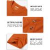 imageMAGCOMSEN Mens Henley Short Sleeve Shirt Cotton Lightweight 3 Button Tops Vintage Casual Summer TShirt Soft FashionDark Orange