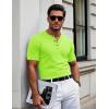 imageMAGCOMSEN Mens Henley Short Sleeve Shirt Cotton Lightweight 3 Button Tops Vintage Casual Summer TShirt Soft FashionFluorescent Green
