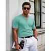 imageMAGCOMSEN Mens Henley Short Sleeve Shirt Cotton Lightweight 3 Button Tops Vintage Casual Summer TShirt Soft FashionGrey Green