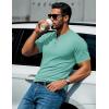 imageMAGCOMSEN Mens Henley Short Sleeve Shirt Cotton Lightweight 3 Button Tops Vintage Casual Summer TShirt Soft FashionGrey Green