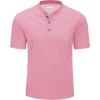 imageMAGCOMSEN Mens Henley Short Sleeve Shirt Cotton Lightweight 3 Button Tops Vintage Casual Summer TShirt Soft FashionGrey Pink Heather
