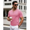 imageMAGCOMSEN Mens Henley Short Sleeve Shirt Cotton Lightweight 3 Button Tops Vintage Casual Summer TShirt Soft FashionGrey Pinkcotton Blend
