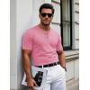 imageMAGCOMSEN Mens Henley Short Sleeve Shirt Cotton Lightweight 3 Button Tops Vintage Casual Summer TShirt Soft FashionGrey Pinkcotton Blend