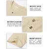 imageMAGCOMSEN Mens Henley Short Sleeve Shirt Cotton Lightweight 3 Button Tops Vintage Casual Summer TShirt Soft FashionLight Apricot