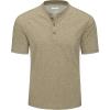 imageMAGCOMSEN Mens Henley Short Sleeve Shirt Cotton Lightweight 3 Button Tops Vintage Casual Summer TShirt Soft FashionLight Brown