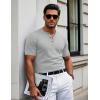 imageMAGCOMSEN Mens Henley Short Sleeve Shirt Cotton Lightweight 3 Button Tops Vintage Casual Summer TShirt Soft FashionLight Grey
