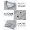 imageMAGCOMSEN Mens Henley Short Sleeve Shirt Cotton Lightweight 3 Button Tops Vintage Casual Summer TShirt Soft FashionLight Grey Heather