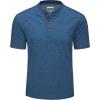 imageMAGCOMSEN Mens Henley Short Sleeve Shirt Cotton Lightweight 3 Button Tops Vintage Casual Summer TShirt Soft FashionMedium Blue Heather
