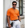 imageMAGCOMSEN Mens Henley Short Sleeve Shirt Cotton Lightweight 3 Button Tops Vintage Casual Summer TShirt Soft FashionOrange