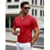 imageMAGCOMSEN Mens Henley Short Sleeve Shirt Cotton Lightweight 3 Button Tops Vintage Casual Summer TShirt Soft FashionTomato