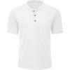 imageMAGCOMSEN Mens Henley Short Sleeve Shirt Cotton Lightweight 3 Button Tops Vintage Casual Summer TShirt Soft FashionWhite