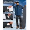 imageMAGCOMSEN Mens Snow Ski Waterproof Pants Winter Fleece Lined Insulated Work Outdoor Hiking Snowboard Pants 4 PocketsDark Gray
