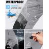 imageMAGCOMSEN Mens Snow Ski Waterproof Pants Winter Fleece Lined Insulated Work Outdoor Hiking Snowboard Pants 4 PocketsLight Gray