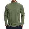 imageMAGCOMSEN Mens Thermal Shirts Long Sleeve Fleece Lined Base Layer Undershirts Athletic Warm Winter Workout TopArmy Green