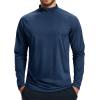imageMAGCOMSEN Mens Thermal Shirts Long Sleeve Fleece Lined Base Layer Undershirts Athletic Warm Winter Workout TopNavy