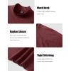 imageMAGCOMSEN Mens Thermal Shirts Long Sleeve Fleece Lined Base Layer Undershirts Athletic Warm Winter Workout TopWine Red