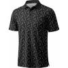 imageMAGCOMSEN Mens Golf Shirt Short Sleeve Dry Fit Moisture Wicking Golf Polos Casual Performance Print Collared Shirt MenGolf Black