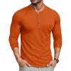 imageMAGCOMSEN Mens Henley Long Sleeve Shirt Cotton Lightweight Tee Shirts Casual Basic Tees with PocketDark Orange