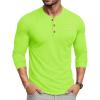 imageMAGCOMSEN Mens Henley Long Sleeve Shirt Cotton Lightweight Tee Shirts Casual Basic Tees with PocketFl Green