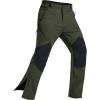 imageMAGCOMSEN Mens Snow Ski Waterproof Pants Winter Fleece Lined Insulated Work Outdoor Hiking Snowboard Pants 4 PocketsArmy Green
