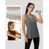 imageMAGCOMSEN Tank Top for Women Workout Racerback Sleeveless Racer Back Tops Athletic Yoga Running Gym Muscle Pilates TankDark Grey