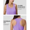 imageMAGCOMSEN Tank Top for Women Workout Racerback Sleeveless Racer Back Tops Athletic Yoga Running Gym Muscle Pilates TankLight Purple