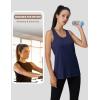 imageMAGCOMSEN Tank Top for Women Workout Racerback Sleeveless Racer Back Tops Athletic Yoga Running Gym Muscle Pilates TankNavy