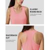 imageMAGCOMSEN Tank Top for Women Workout Racerback Sleeveless Racer Back Tops Athletic Yoga Running Gym Muscle Pilates TankPink