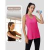 imageMAGCOMSEN Tank Top for Women Workout Racerback Sleeveless Racer Back Tops Athletic Yoga Running Gym Muscle Pilates TankRose Red