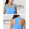 imageMAGCOMSEN Tank Top for Women Workout Racerback Sleeveless Racer Back Tops Athletic Yoga Running Gym Muscle Pilates TankSky Blue