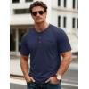 imageMAGCOMSEN Mens Henley Short Sleeve Shirt Cotton Lightweight Tee Shirts Casual Summer Basic Tees with PocketNavy Blue