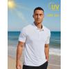 imageMAGCOMSEN Mens Polo Shirts Short Sleeve Striped Golf Summer Polos Dry Fit Performance Casual Collared Shirt White S