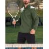 imageMAGCOMSEN Mens Quarter Zip Pullover Fleece Lined Long Sleeve Golf Shirts 14 Zip Thermal Running Athletic SweatshirtsGreen