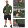 imageMAGCOMSEN Mens Quarter Zip Pullover Fleece Lined Long Sleeve Golf Shirts 14 Zip Thermal Running Athletic SweatshirtsGreen