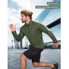 imageMAGCOMSEN Mens Quarter Zip Pullover Fleece Lined Long Sleeve Golf Shirts 14 Zip Thermal Running Athletic SweatshirtsGreen