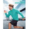 imageMAGCOMSEN Mens Quarter Zip Pullover Fleece Lined Long Sleeve Golf Shirts 14 Zip Thermal Running Athletic SweatshirtsTurquoise