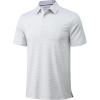 imageMAGCOMSEN Mens Polo Shirts Short Sleeve Striped Golf Summer Polos Dry Fit Performance Casual Collared Shirt White S