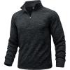 imageMAGCOMSEN Mens Quarter Zip Pullover Long Sleeve Fleece Lined Sweatshirts 14 Zip Golf Sweater Winter CasualBlack