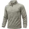 imageMAGCOMSEN Mens Quarter Zip Pullover Long Sleeve Fleece Lined Sweatshirts 14 Zip Golf Sweater Winter CasualKhaki