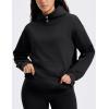 imageMAGCOMSEN Oversized Hoodies for Women Fleece Pullover Sweatshirts Warm Cozy Sweaters Workout Winter Fall HoodieBlack