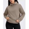 imageMAGCOMSEN Oversized Hoodies for Women Fleece Pullover Sweatshirts Warm Cozy Sweaters Workout Winter Fall HoodieCoffee Grey