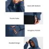 imageMAGCOMSEN Oversized Hoodies for Women Fleece Pullover Sweatshirts Warm Cozy Sweaters Workout Winter Fall HoodieDark Blue