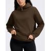 imageMAGCOMSEN Oversized Hoodies for Women Fleece Pullover Sweatshirts Warm Cozy Sweaters Workout Winter Fall HoodieDark Brown